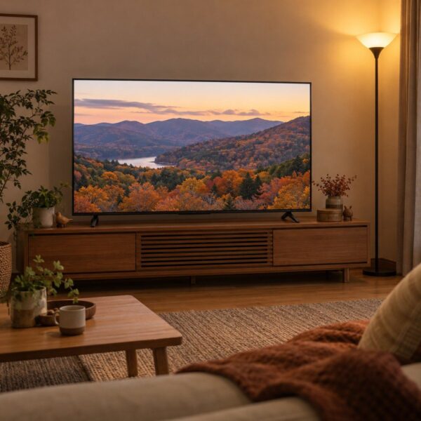 テレビの映り込み、照明位置で解消（架空のイメージ）